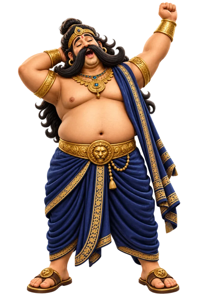 Kumbhakarna stretching awake